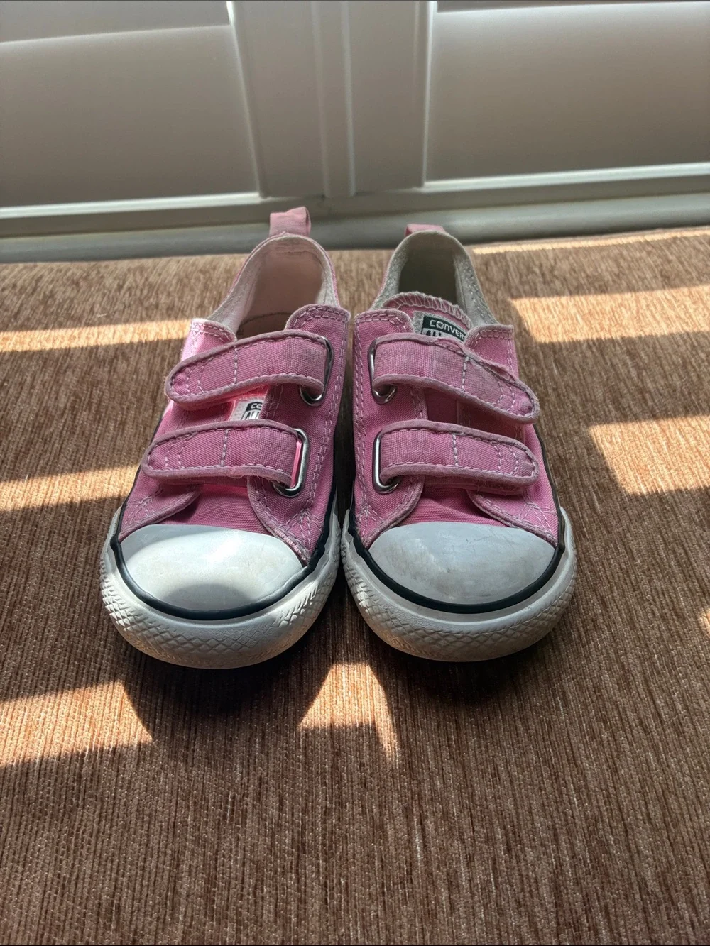 Converse Kids Pink Velcro Canvas Sneakers